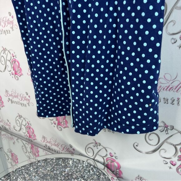 Jessica long top mini dress button down light blue and navy Blue Polka Dot Shirt - Picture 3 of 11